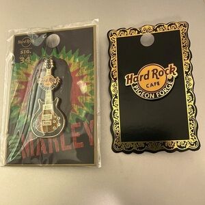 Hard Rock Cafe Bob Marley Nashville Signed Pin + pigeon Forge Pin NWT